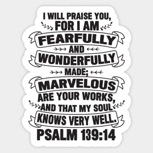 Psalm 139:14 Sticker